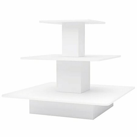 ECONOCO 48'' x 48'' x 42'' Square White Melamine Three-Tier Display Table 317WD3SQWH